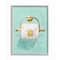 Stupell Industries Fashion Toilet Paper Roll Iconic Blue Designer Glam Wall Art in Gray Frame